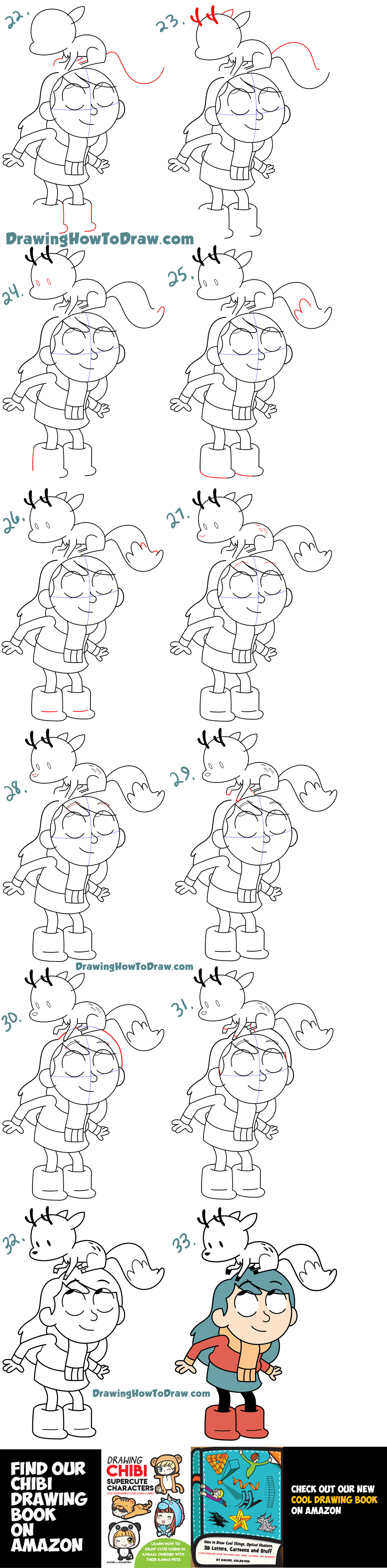 Learn How to Draw Hilda and Her Deer-Fox Easy Step by Step Drawing Tutorial for Kids & Beginners