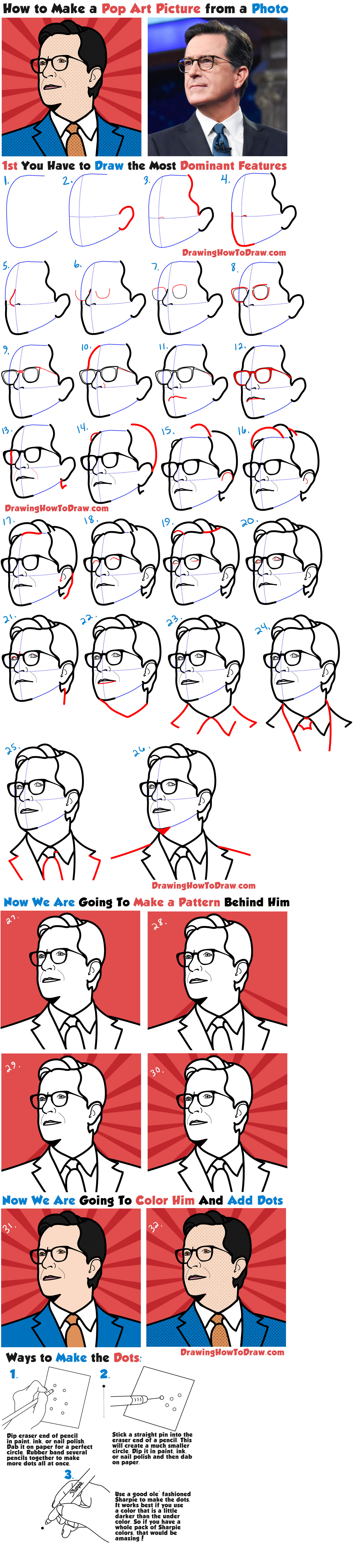 How to Turn a Photo into a Comic Style Pop Art Picture (Stephen Colbert