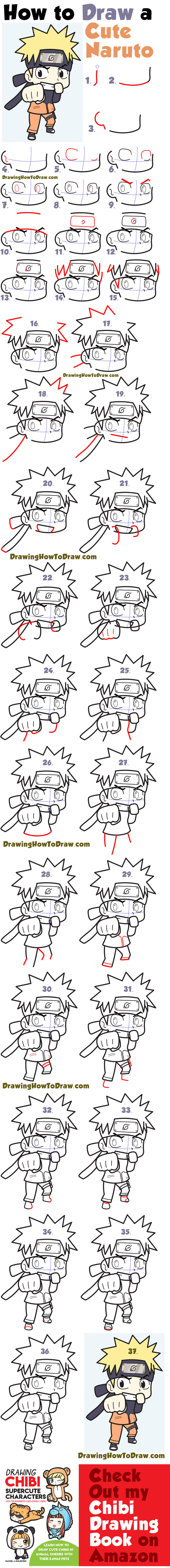 How To Draw A Cute Chibi Naruto Easy Step By Step Drawing Tutorial For Kids Beginners How To Draw Step By Step Drawing Tutorials