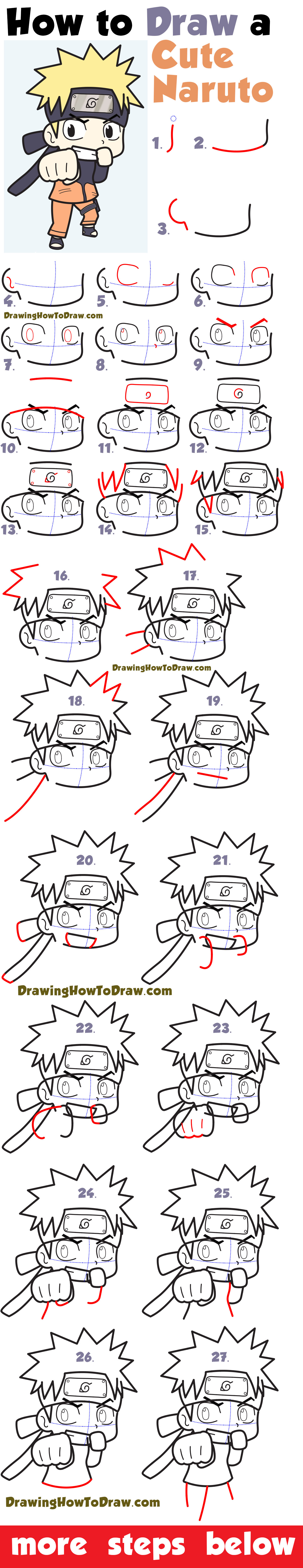 Learn How to Draw a Cute Chibi Naruto Easy Step by Step Drawing Tutorial for Kids & Beginners