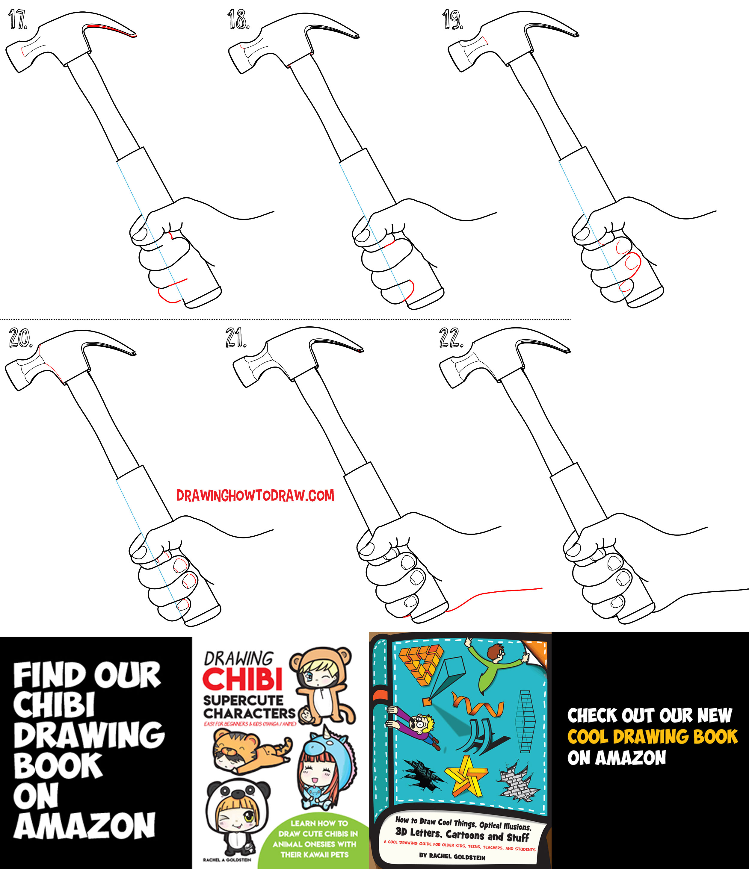 Learn How to Draw a Hand Holding a Hammer Simple Steps Drawing Lesson for Beginners