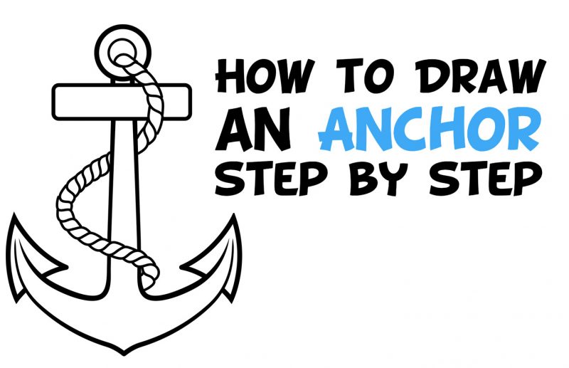 How to Draw an Anchor Easy Step by Step Drawing Tutorial for