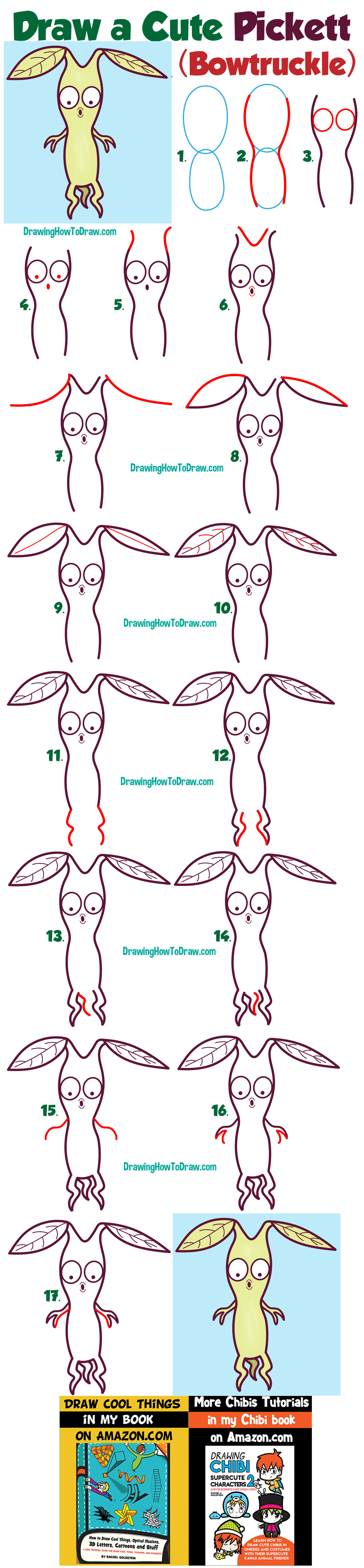 how to draw Pickett and bowtruckle from fantastic beasts
