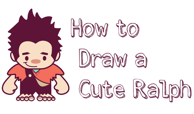 Learn How to Draw Cute Kawaii Chibi Ralph from Wreck it Ralph - Simple Step by Step Tutorial for Kids