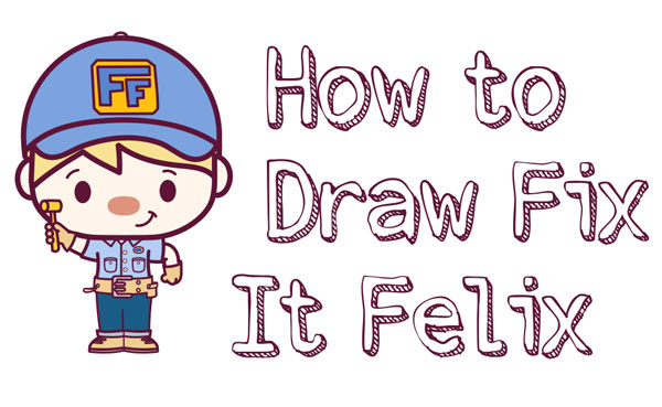 Learn How to Draw Cute Kawaii Chibi Fix-it Felix from Wreck it Ralph 2 - Easy Steps for Kids