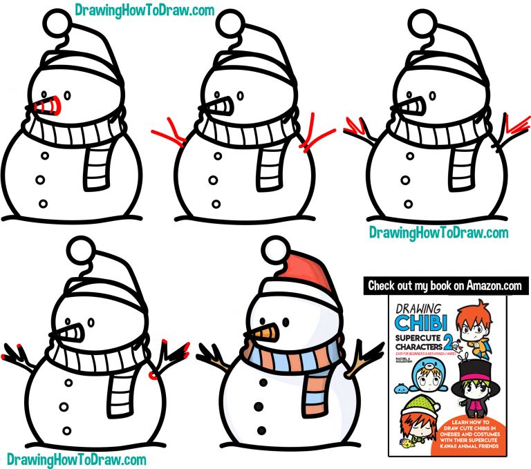 Easy How To Draw A Snowman Tutorial Video And Snowman Coloring Page My Xxx Hot Girl
