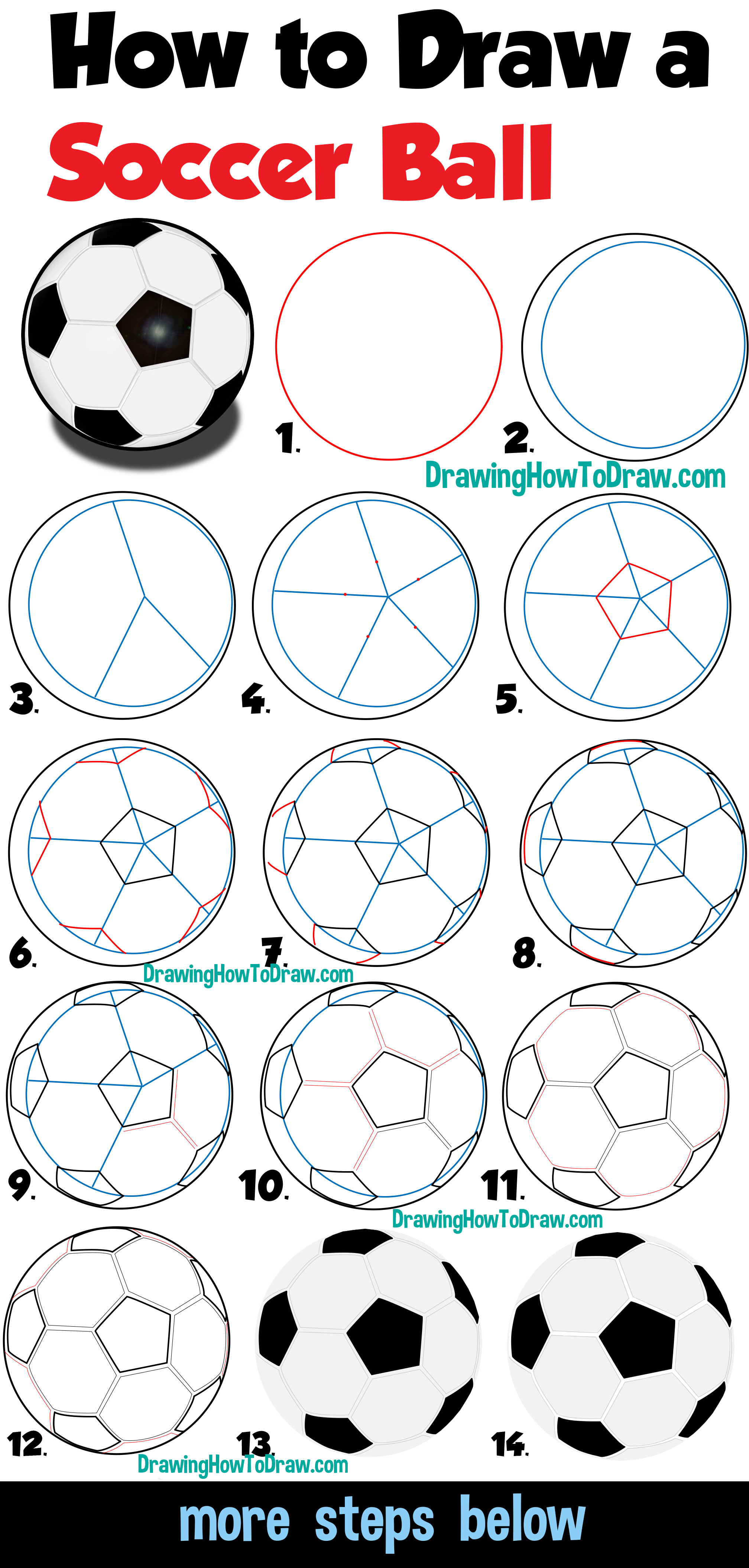 How To Draw A Soccer Ball Easy Step By Step Drawing Tutorial For Beginners How To Draw Step By Step Drawing Tutorials