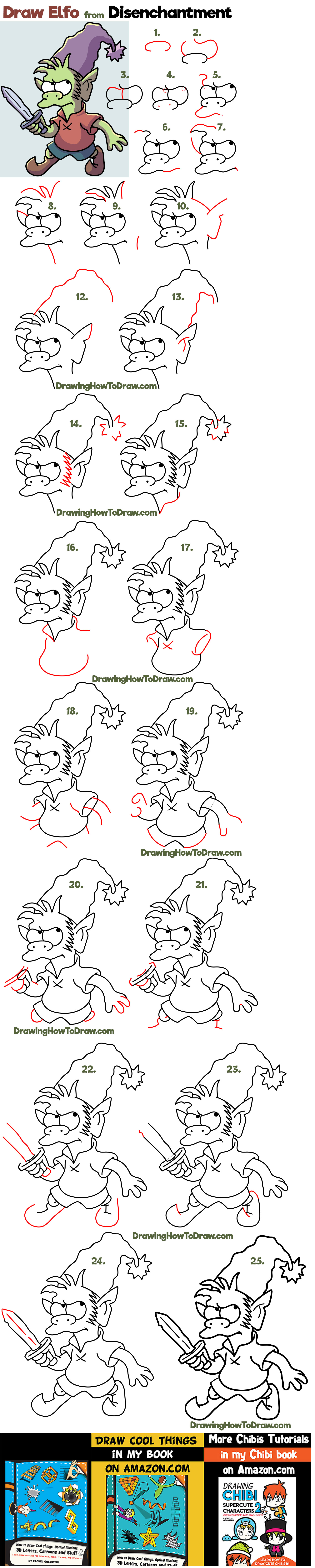 Learn How to Draw Elfo from Disenchantment - Simple Steps  Tutorial for Beginners