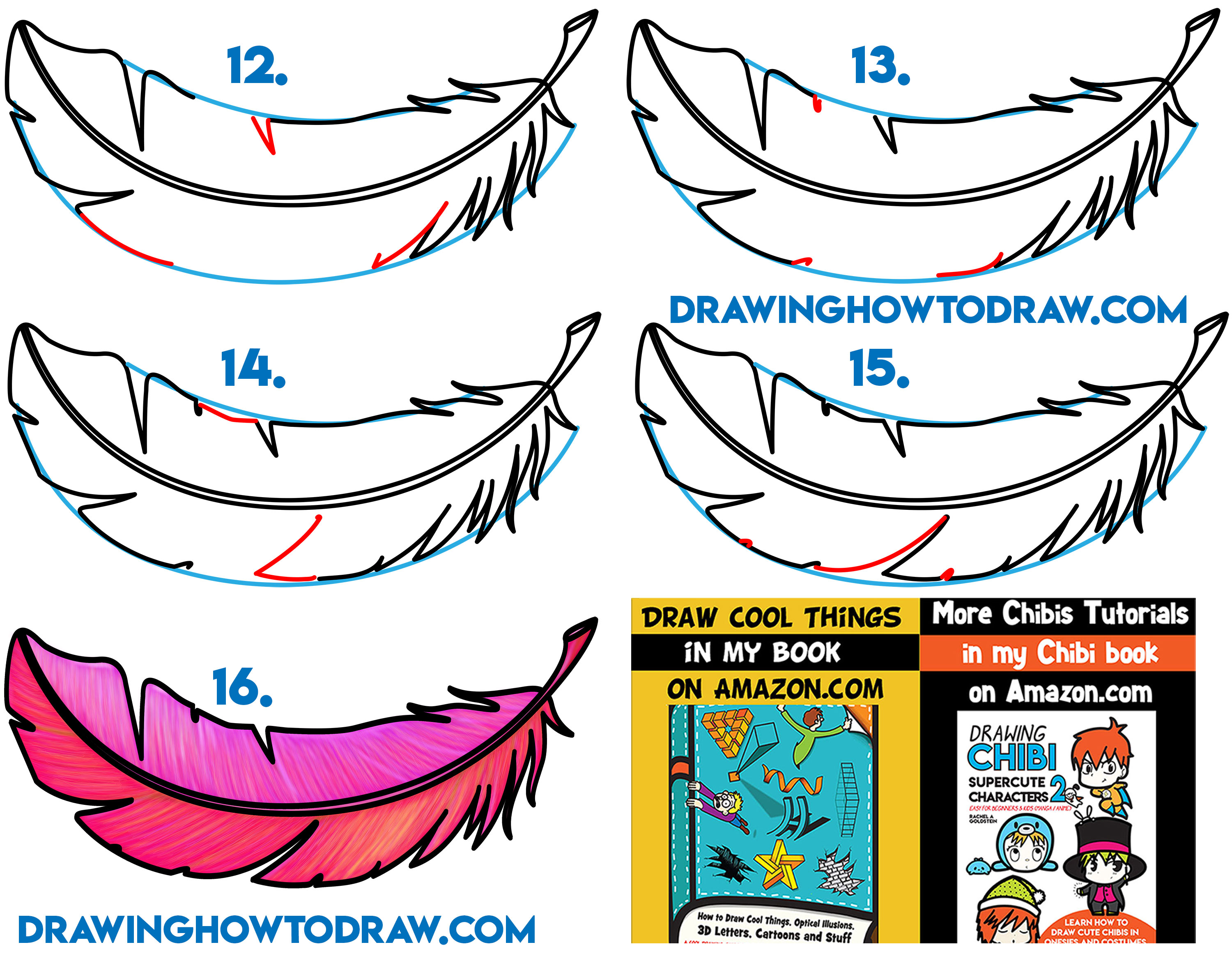 How To Draw A Feather Step By Step Feather Drawing Ea - vrogue.co