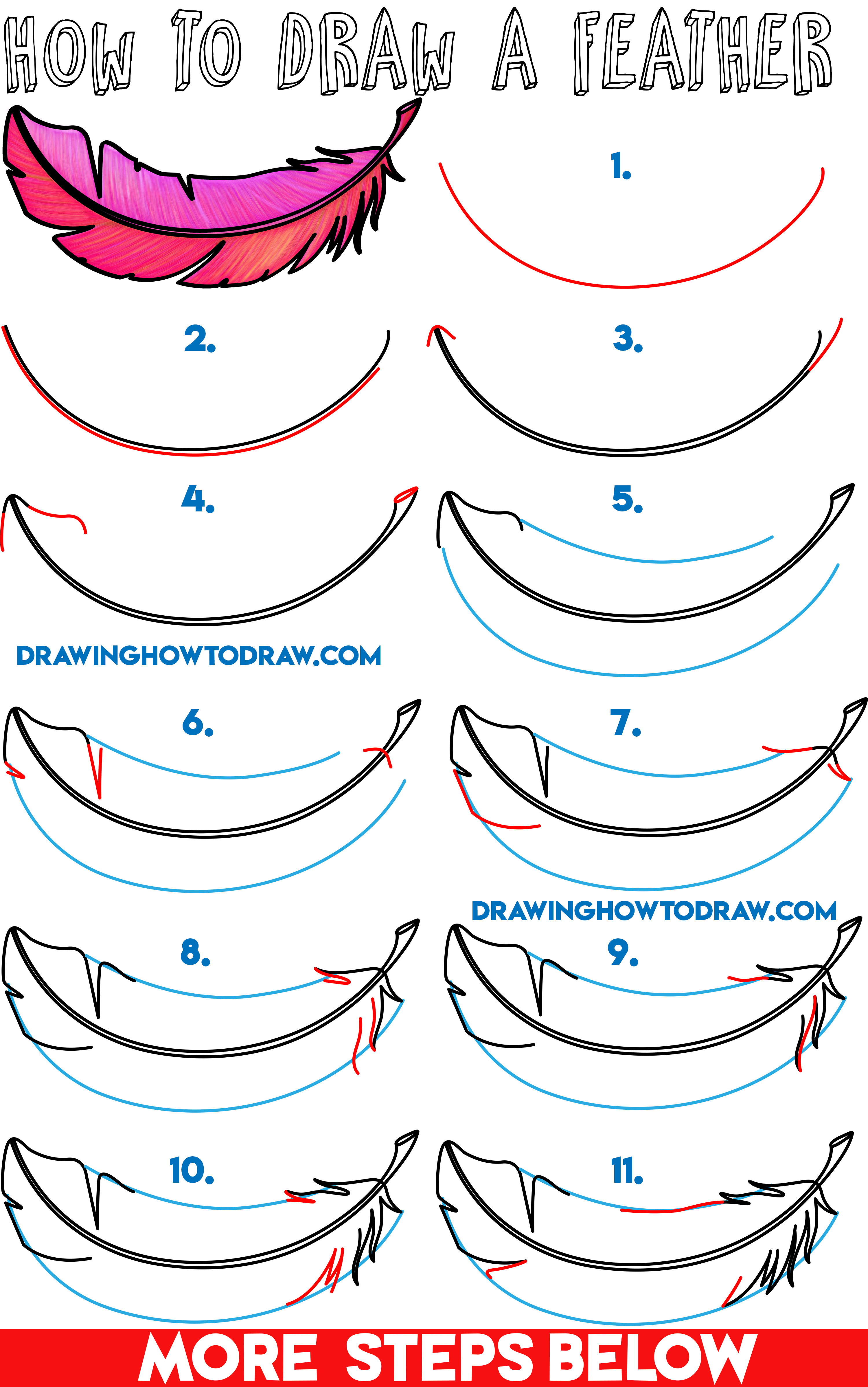 How To Draw A Feather Step By Step