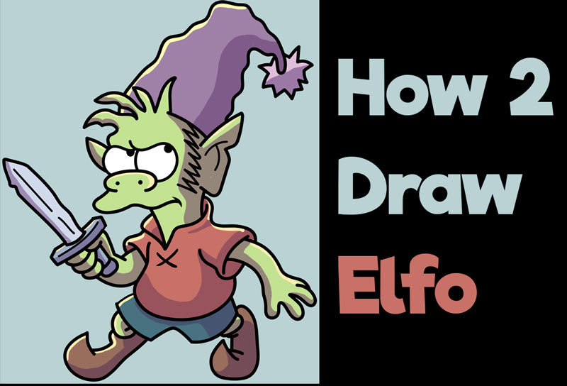 How to Draw Elfo from Disenchantment - Easy Step by Step Tutorial for Kids