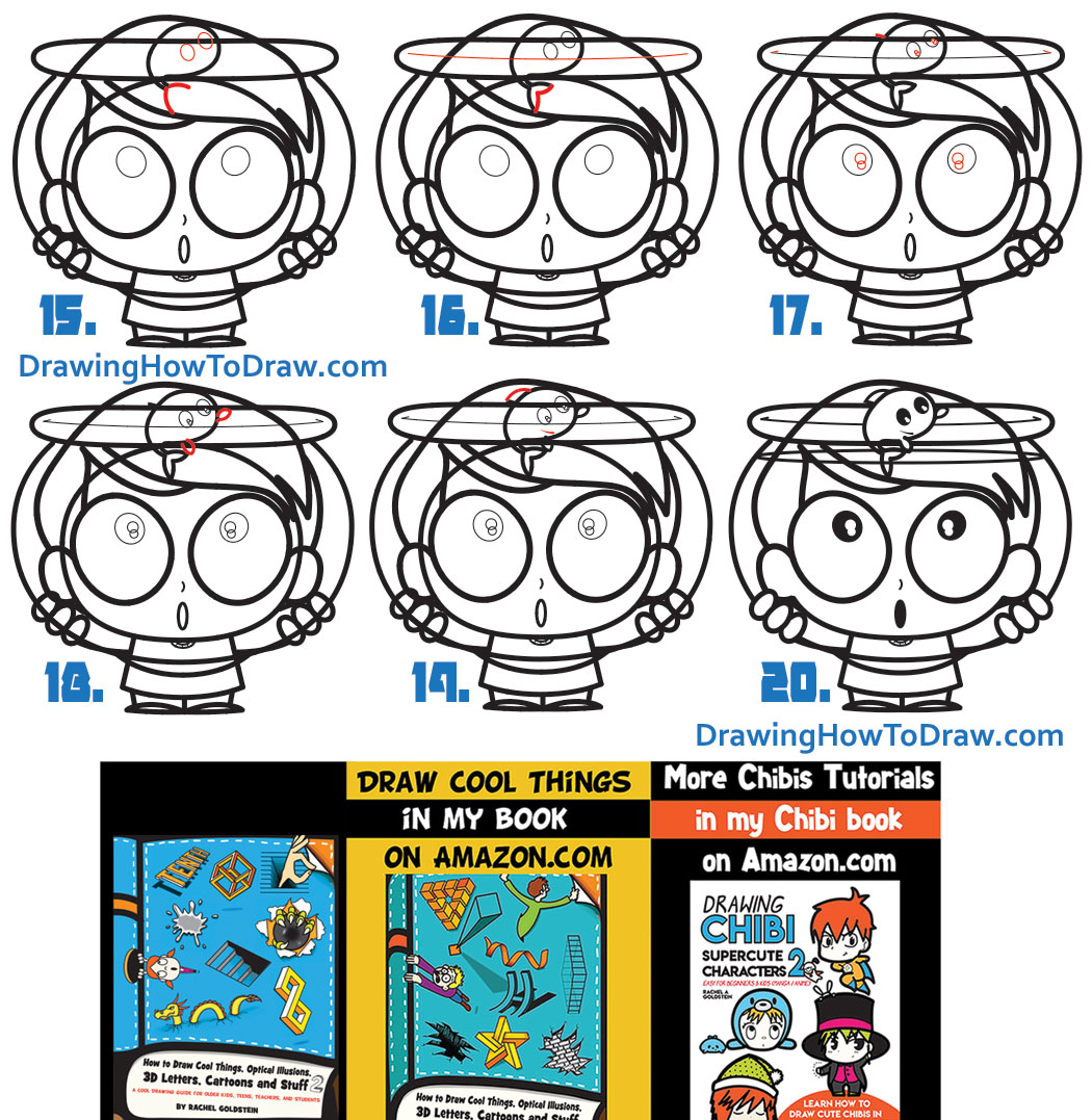 Learn How to Draw a Cute Cartoon Boy Holding a Fish Bowl Simple Steps Lesson for Kids