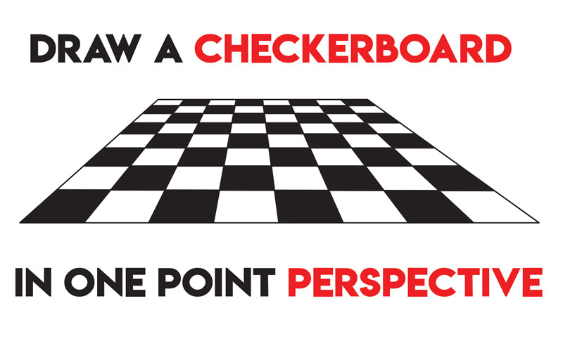 Learn How to Draw a Checkerboard in One Point Perspective - Easy Step by Step Drawing for Beginners