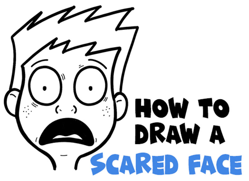 Learn How to Draw Cartoon Facial Exressions : Scared, Petrified, Afraid, Terrified, Panic (Easy Step by Step Drawing Tutorial)