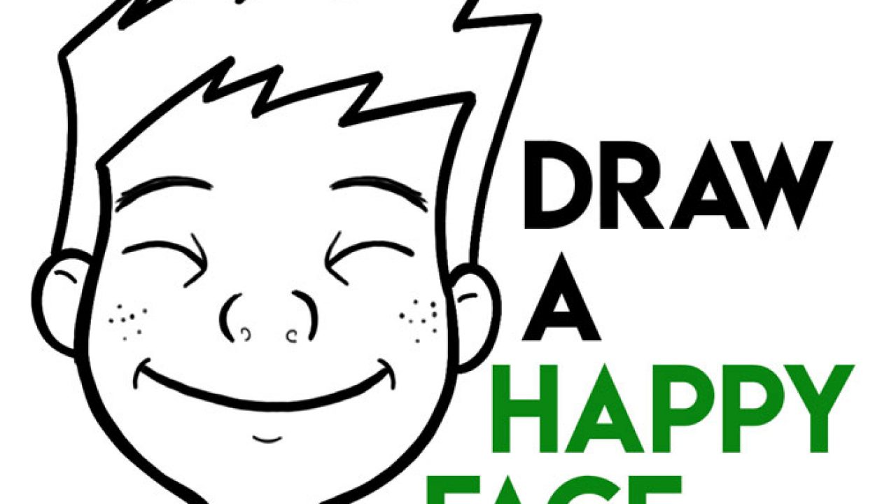 How to Draw Cartoon Facial Expressions : Happy, Smiling, Grinning Ear to  Ear - How to Draw Step by Step Drawing Tutorials