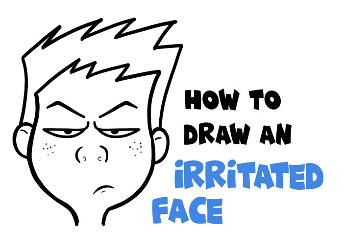 Learn How to Draw Cartoon Facial Expressions : Irritated, Agitated, Angry Faces Tutorial