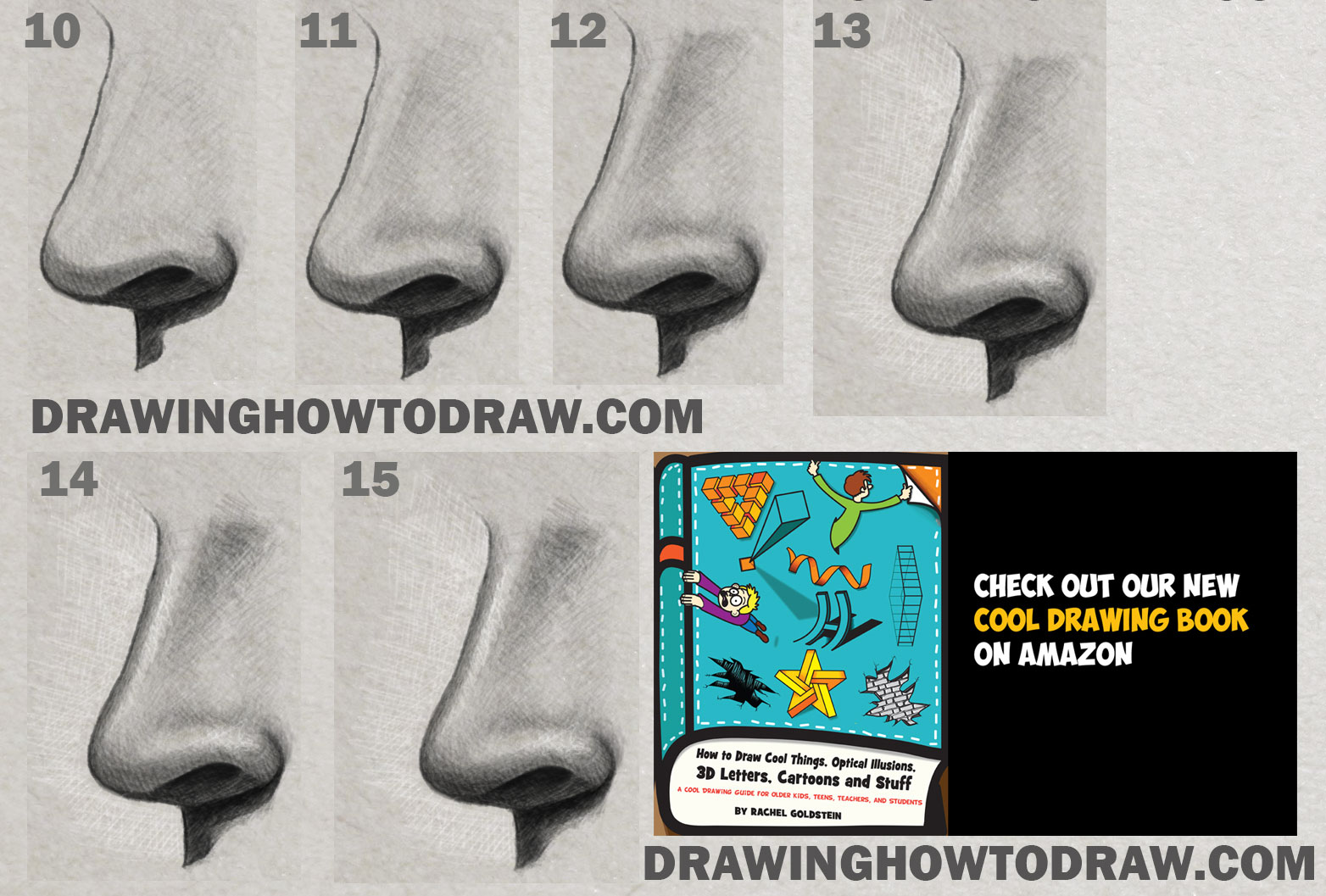 How to draw a Nose from the side with realistic shading step by step tutorial