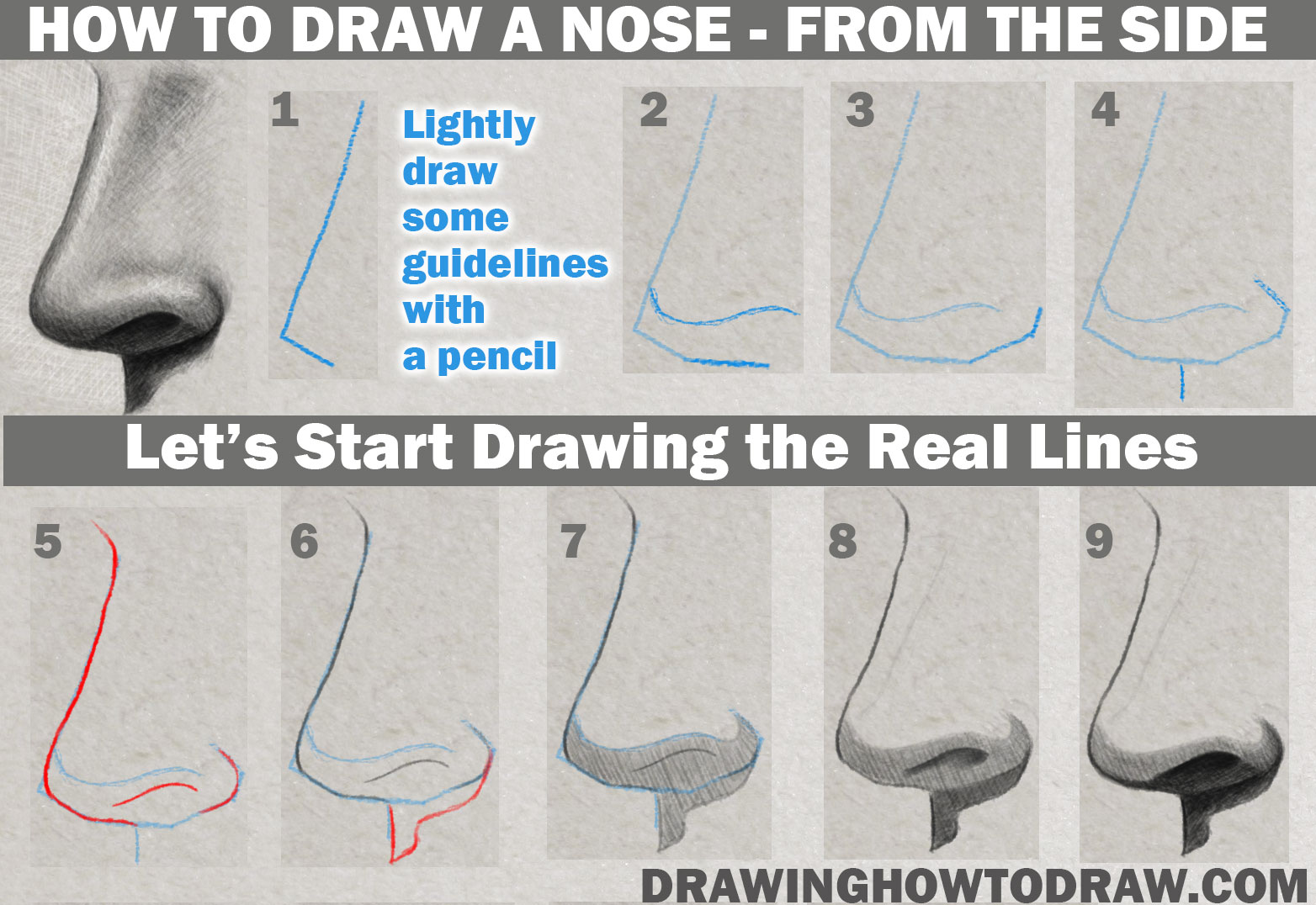 Featured image of post How To Draw A Realistic Nose Easy Step By Step