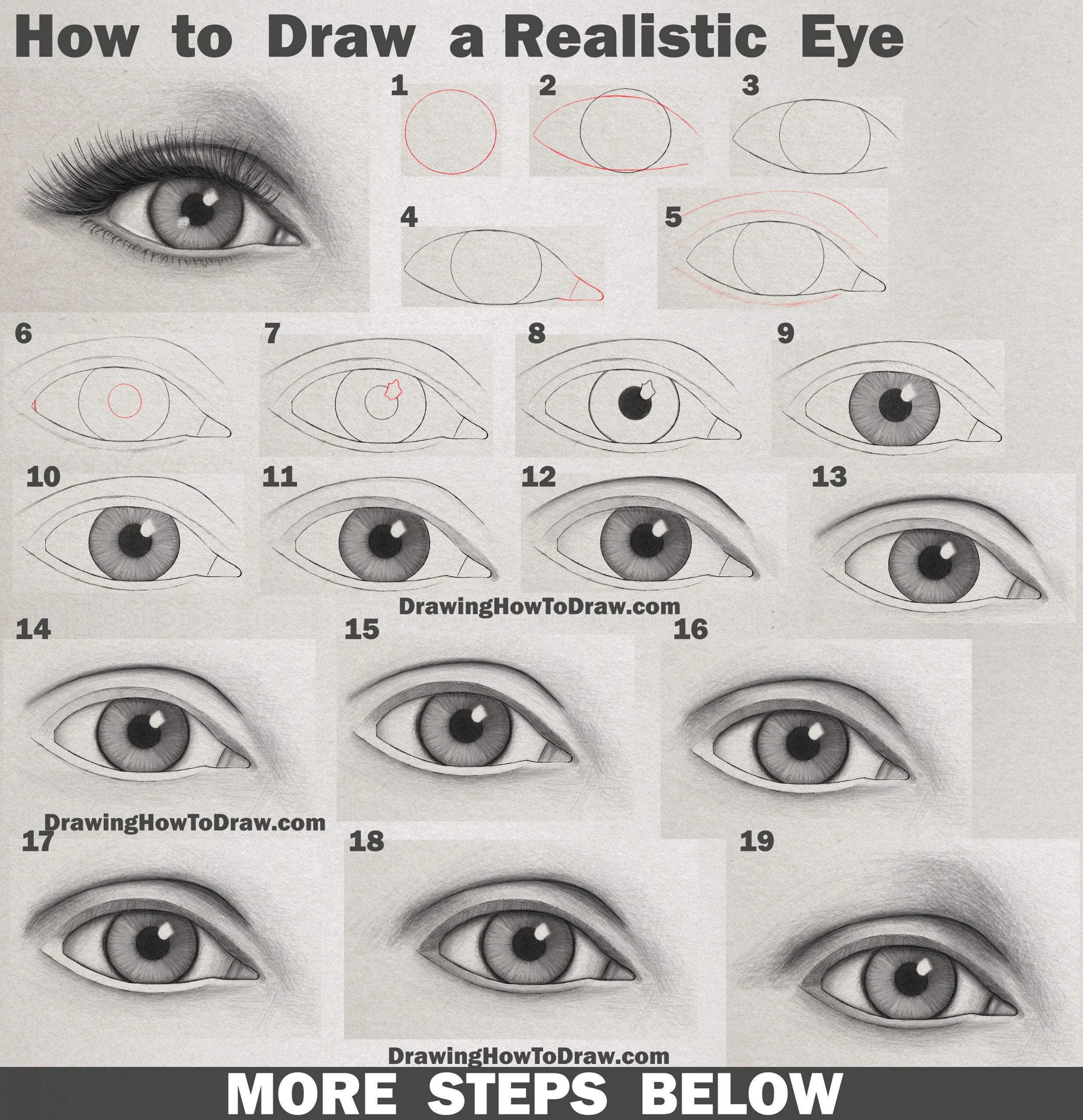  How to Draw an Eye Realistic Female Eye Step by Step Drawing Tutorial 