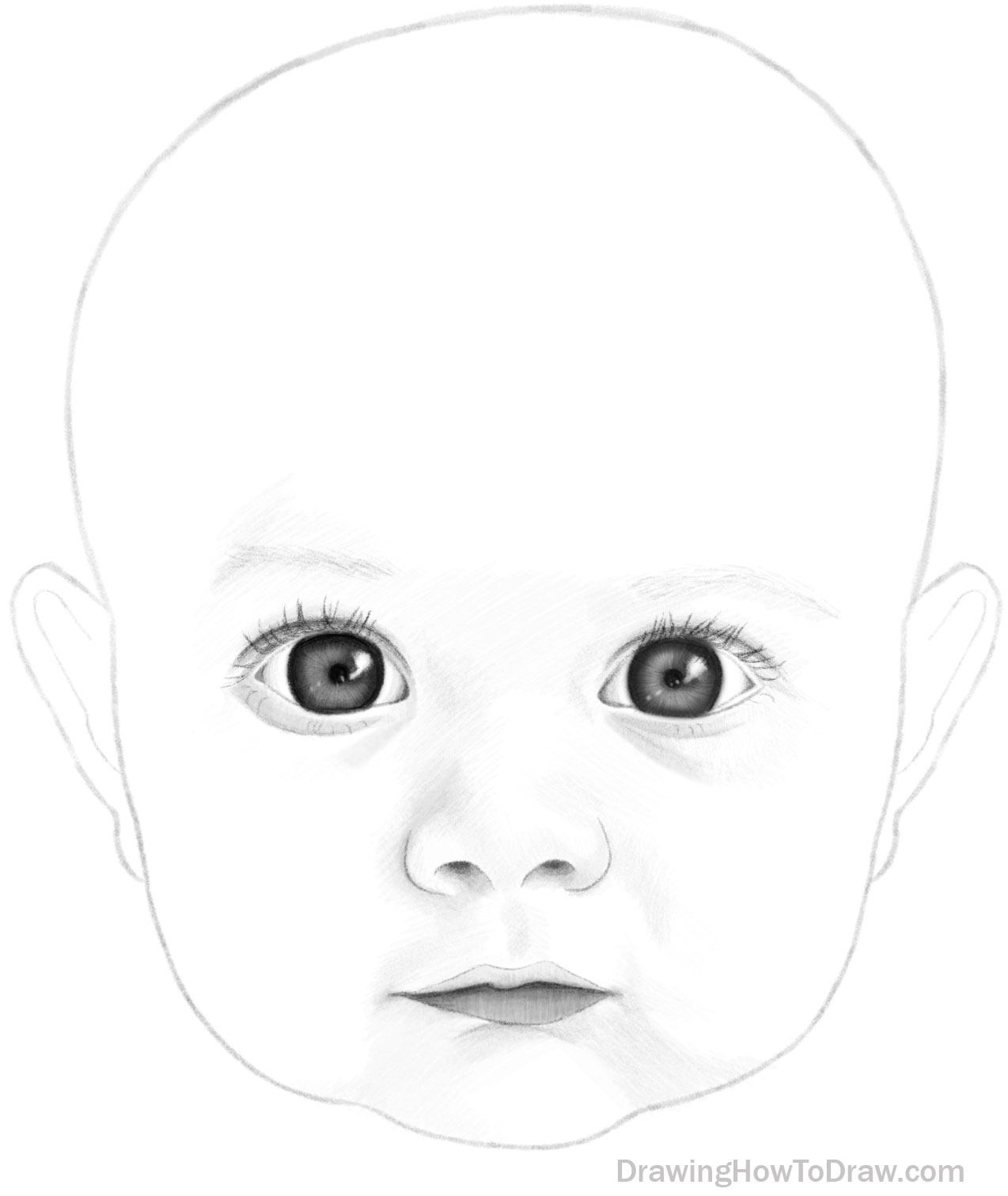 Easy Baby drawing sketch, New born baby drawing step by step