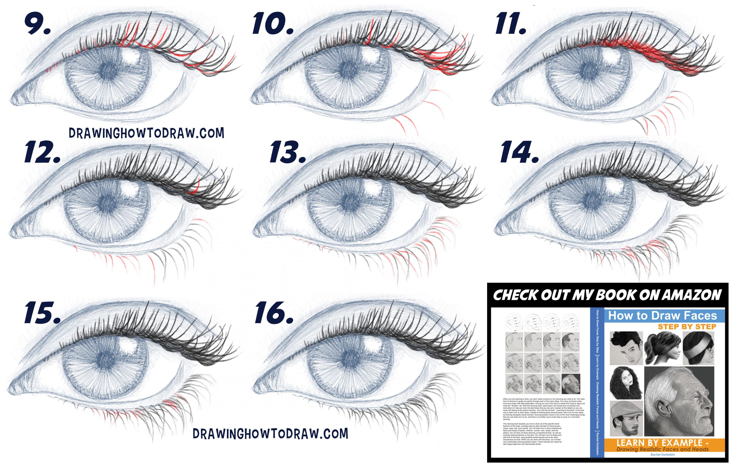 Eyelash drawing example