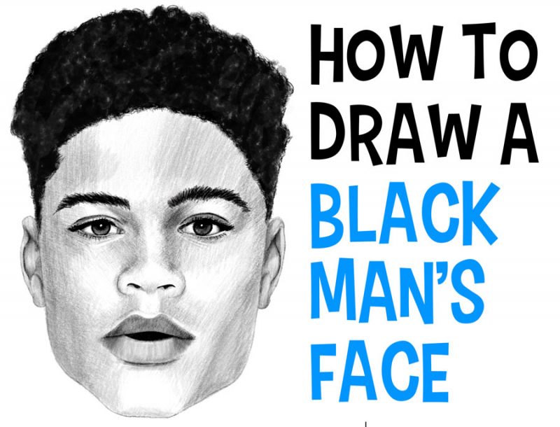 How to Draw a Black Man's Face From The Front View Easy Step by Step  Drawing Tutorial - How to Draw Step by Step Drawing Tutorials
