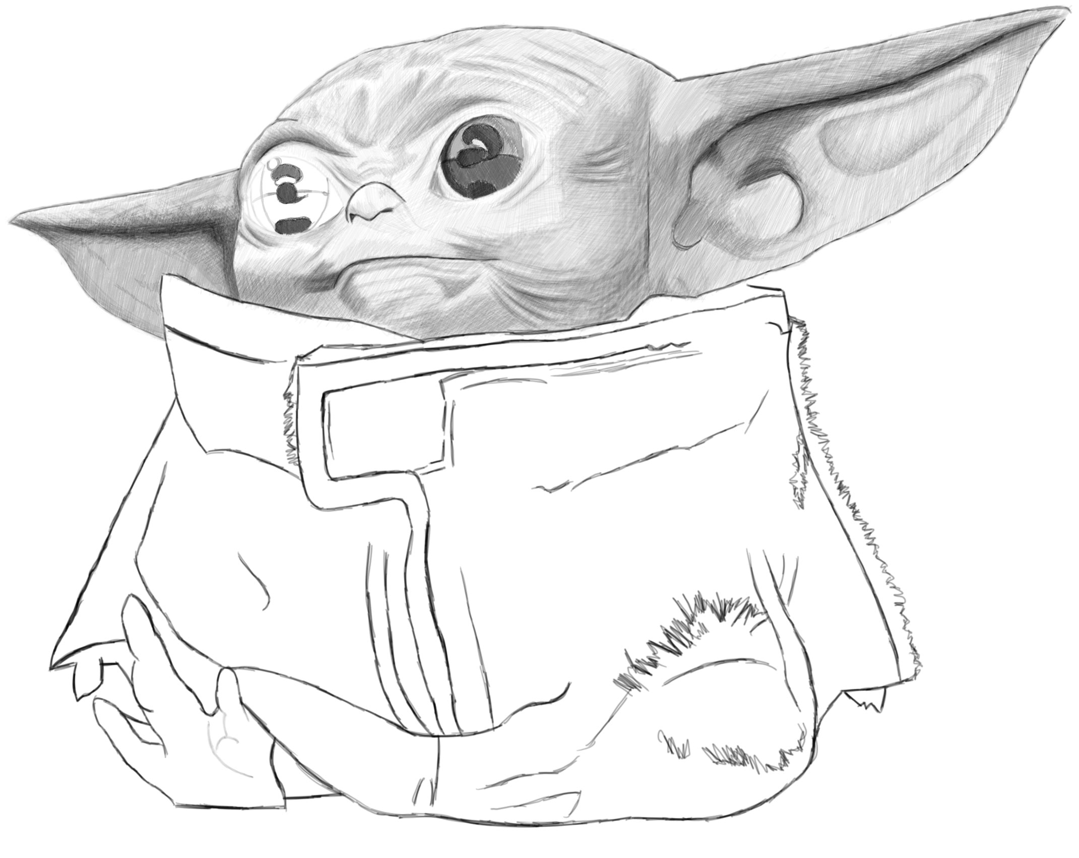 How to Draw Baby Yoda from The Mandalorian (Realistic) - Easy Step by Step  Drawing Tutorial - How to Draw Step by Step Drawing Tutorials