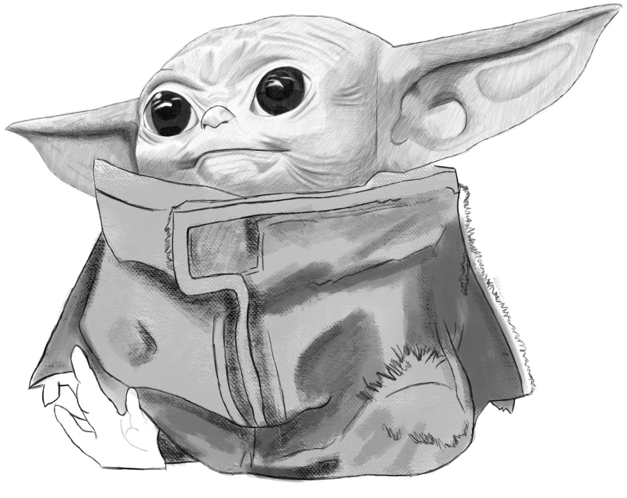 How To Draw Baby Yoda From The Mandalorian Realistic Easy Step By Step Drawing Tutorial How To Draw Step By Step Drawing Tutorials