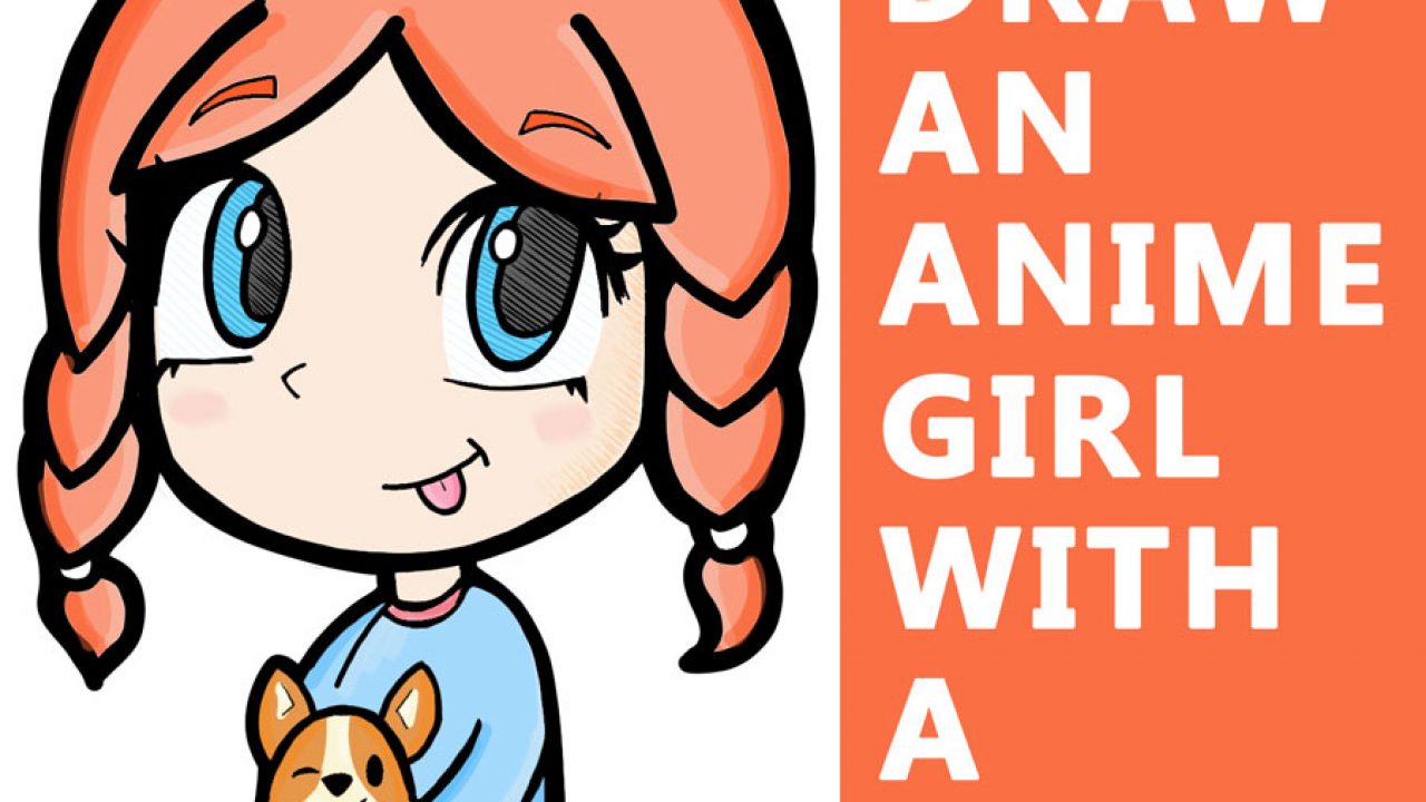 How to Draw a Cute Manga / Anime / Chibi Girl with her Kitty Cat - Easy Step  by Step Drawing Lesson - How to Draw Step by Step Drawing Tutorials