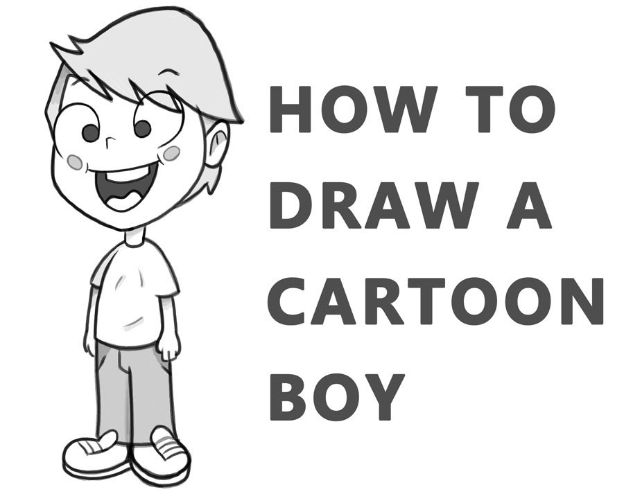 How to Draw a Cartoon Boy Standing With Easy Step by Step Drawing Tutorial