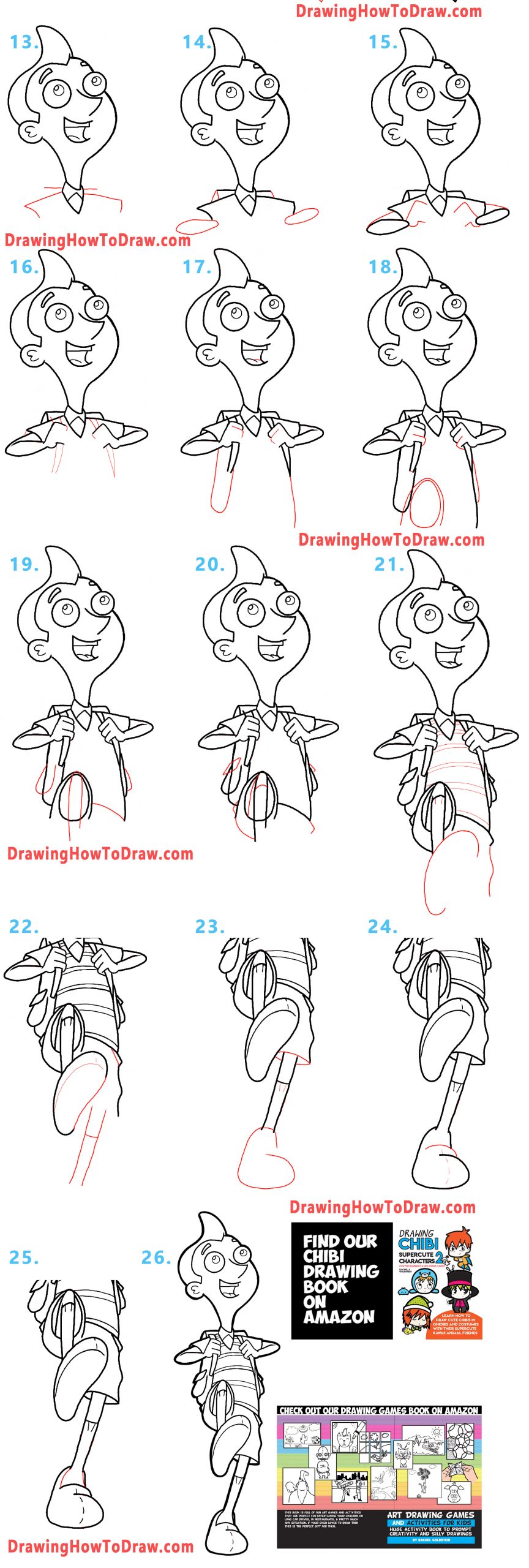 drawing milo murphy main character from murphys law simple steps lesson
