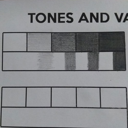 tones and values - 5 value scale