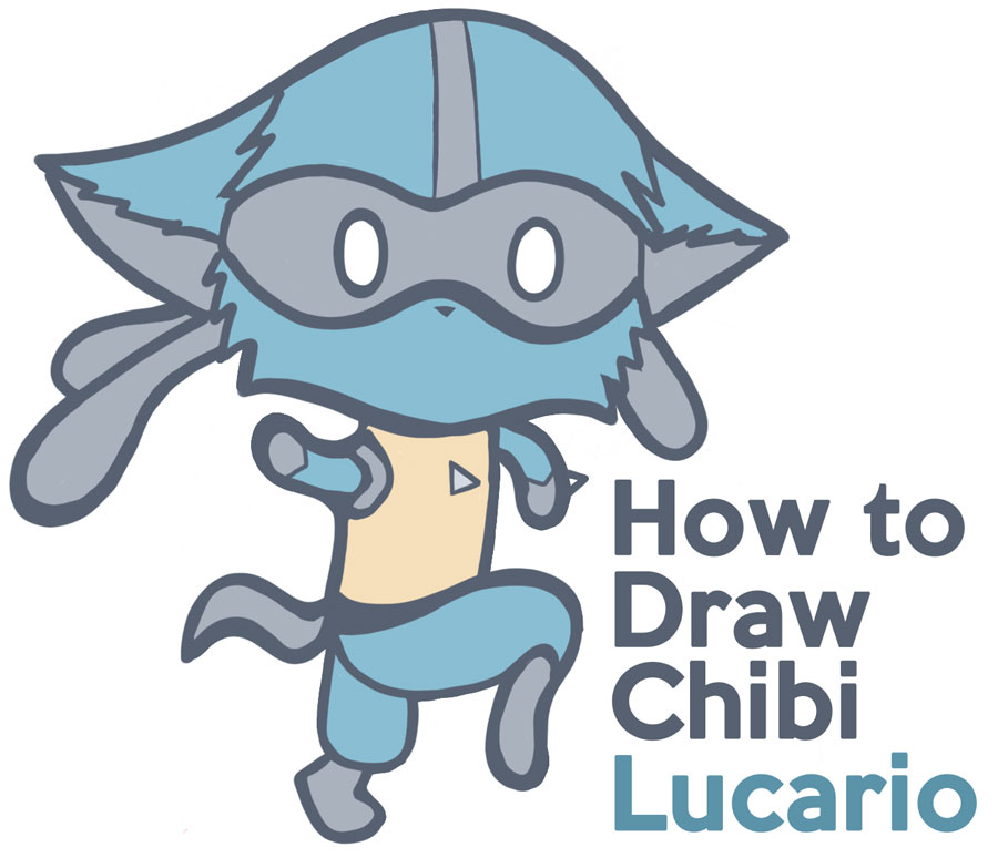 how to draw lucario from pokemon - chibi kawaii super cute