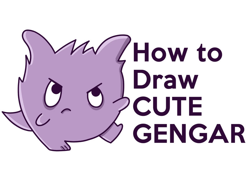 How to draw cute chibi kawaii gengar easy step by step drawing tutorial