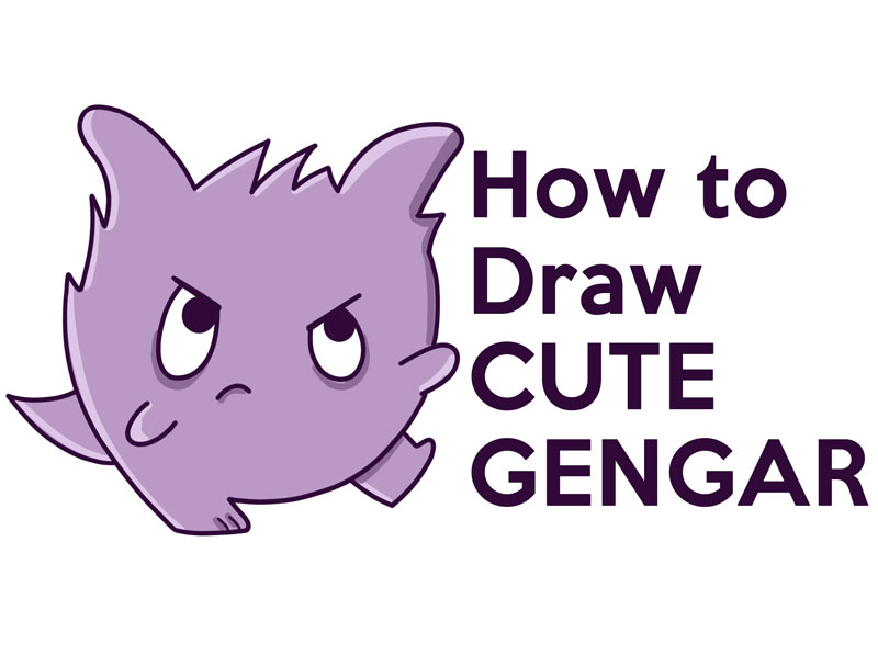 How to Draw a Cute / Kawaii / Chibi Gengar from Pokemon Easy Step ...