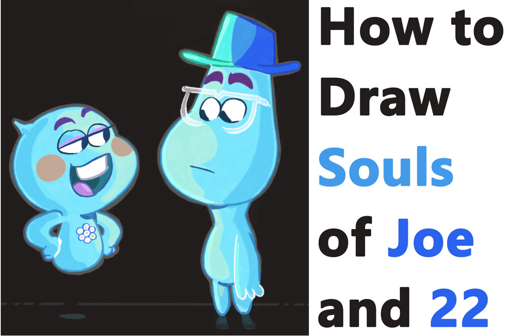 Learn How to Draw the Souls of 22 and Joe Gardner from Disney Pixar's Soul - Easy Step by Step Drawing Tutorial