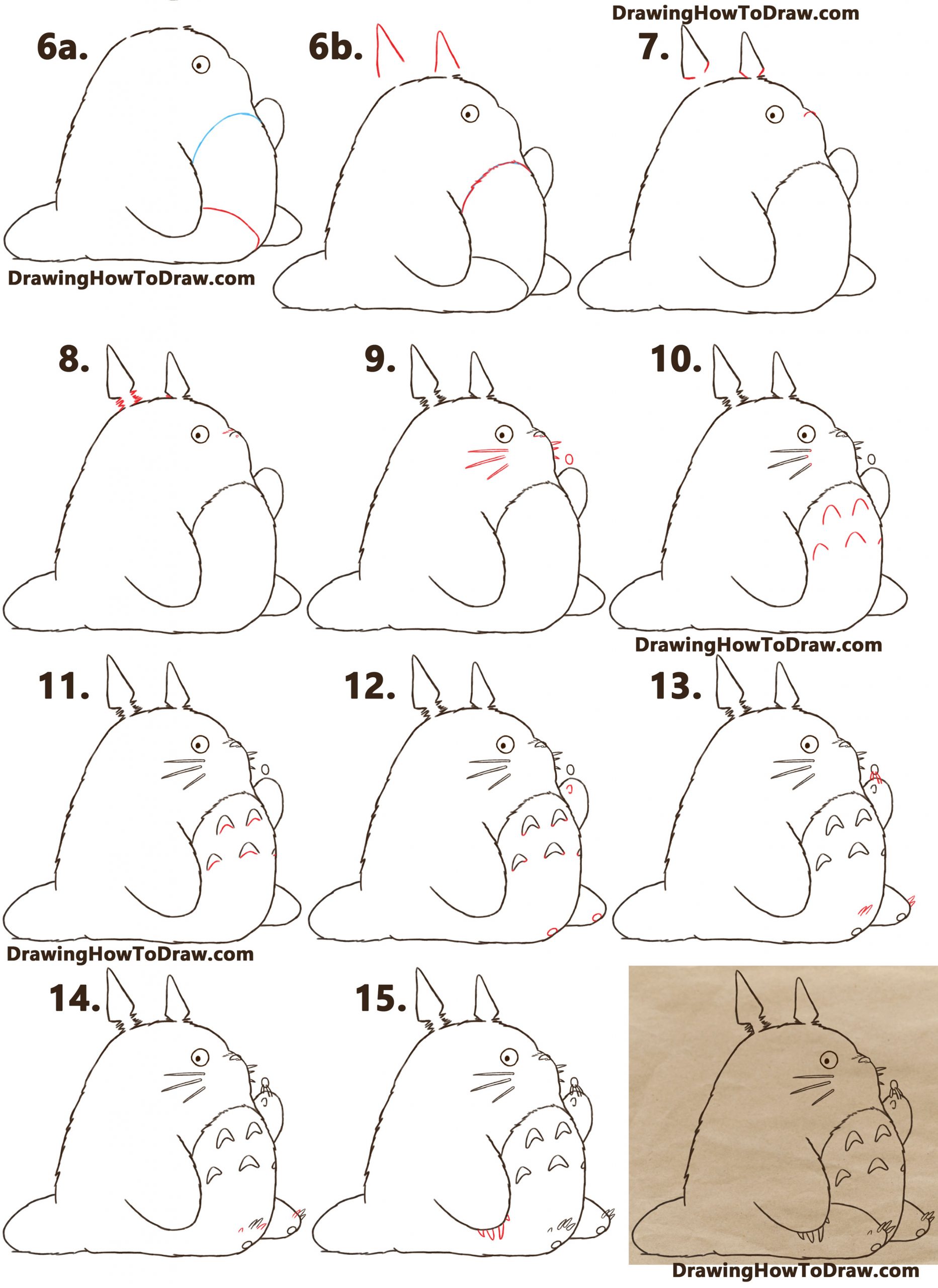 How To Draw Totoro From My Neighbor Totoro Easy Step By Step Drawing Tutorial How To Draw Step By Step Drawing Tutorials