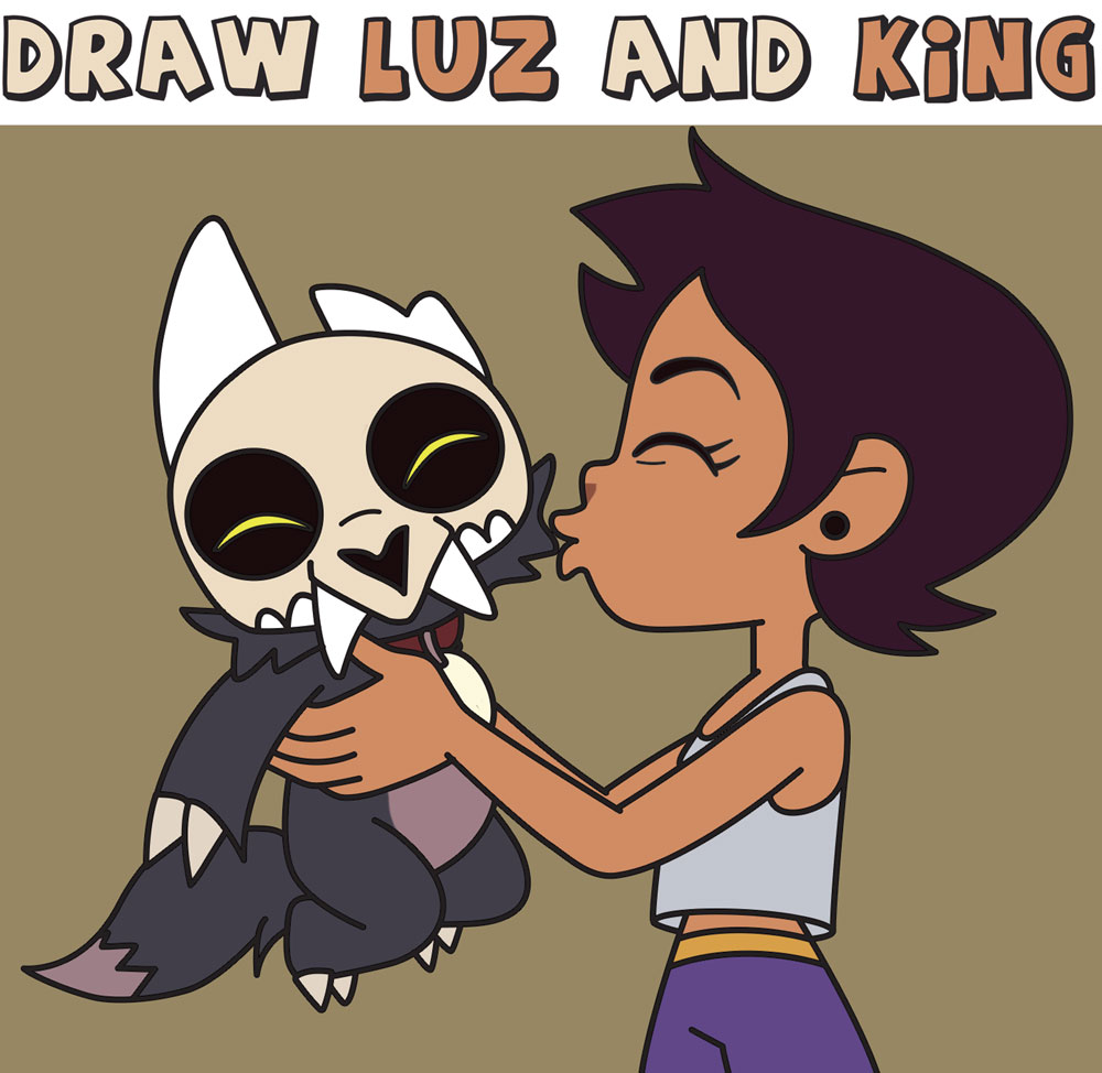 Learn How to Draw Luz and King from Owl House Easy Step by Step Drawing Tutorial for Kids