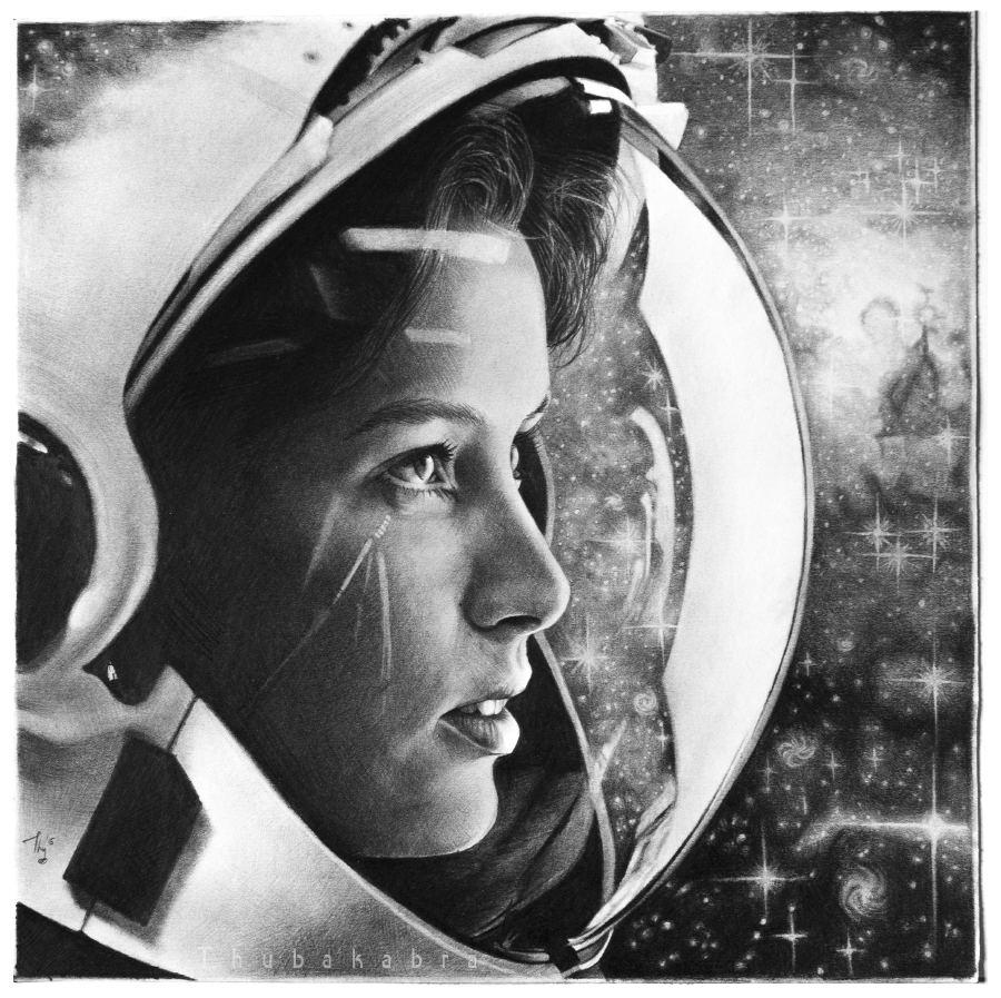 Thubakabra - cool astronaut in graphite pencil - creative and inspirational