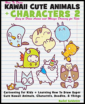how to draw kawaii cute animals characters things and food book for kids 2