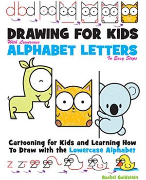kids drawing lesson book - learn how to draw cartoons from lowercase letters