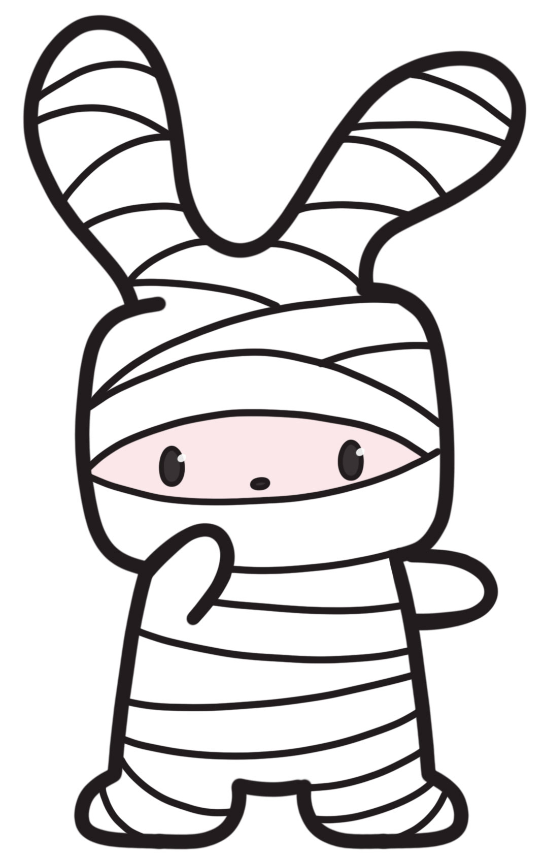 how to draw a bunny mummy chibi kawaii cartoon