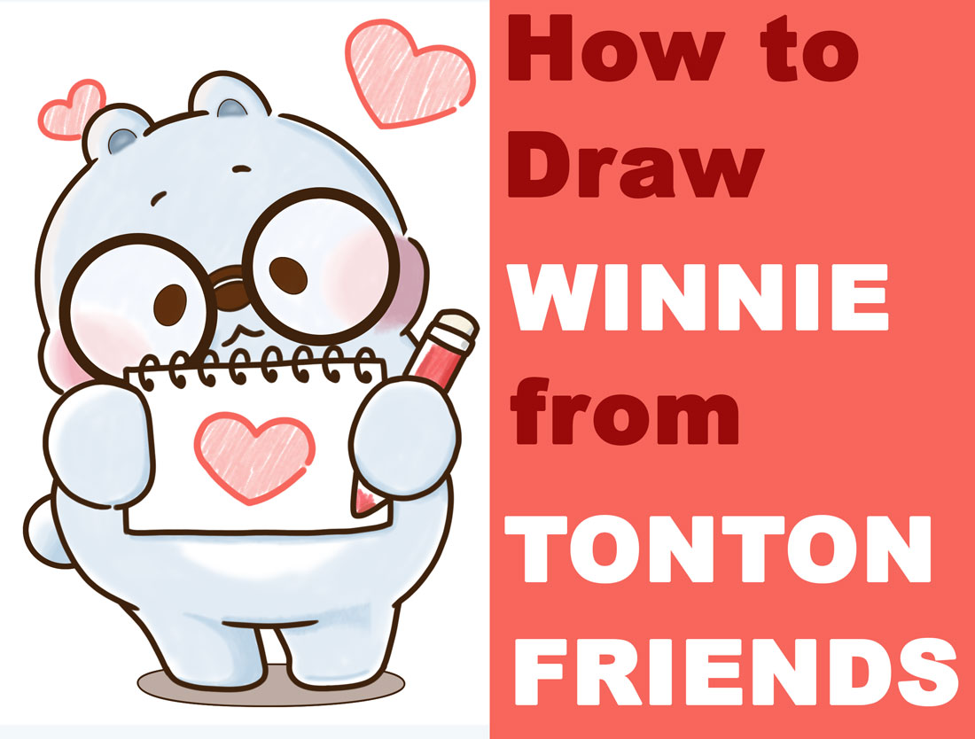 How to Draw Winnie from TonTon Friends (Cute Kawaii Bear) Step by Step Drawing Tutorial