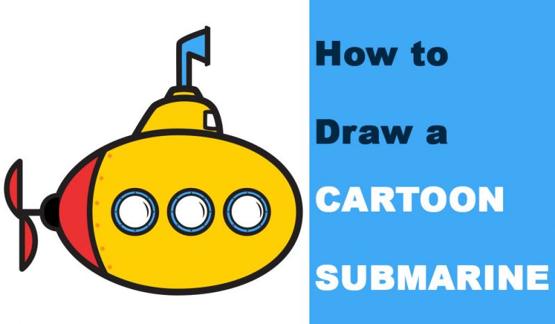 howtodraw cartoon submarine easy step by step drawing tutorial children
