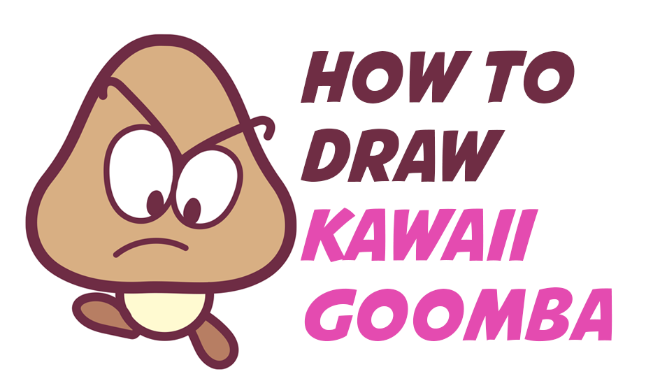 How to Draw Goomba from Super Mario Bros (Chibi / Kawaii / Baby Style) Easy Step by Step Drawing Tutorial
