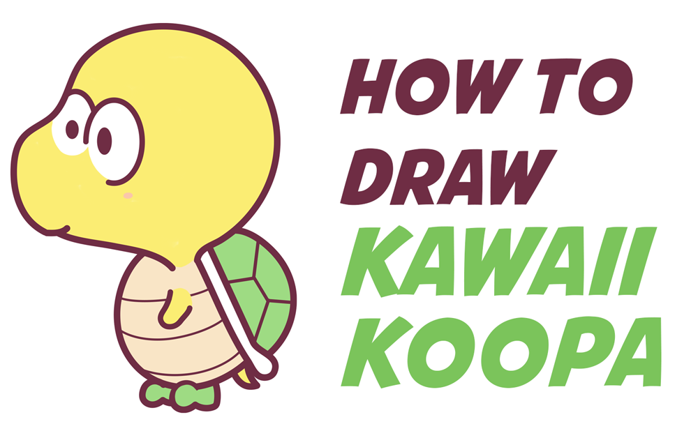 How to Draw Koopa from Super Mario Bros (Chibi / Kawaii / Baby Style) Easy Step by Step Drawing Tutorial