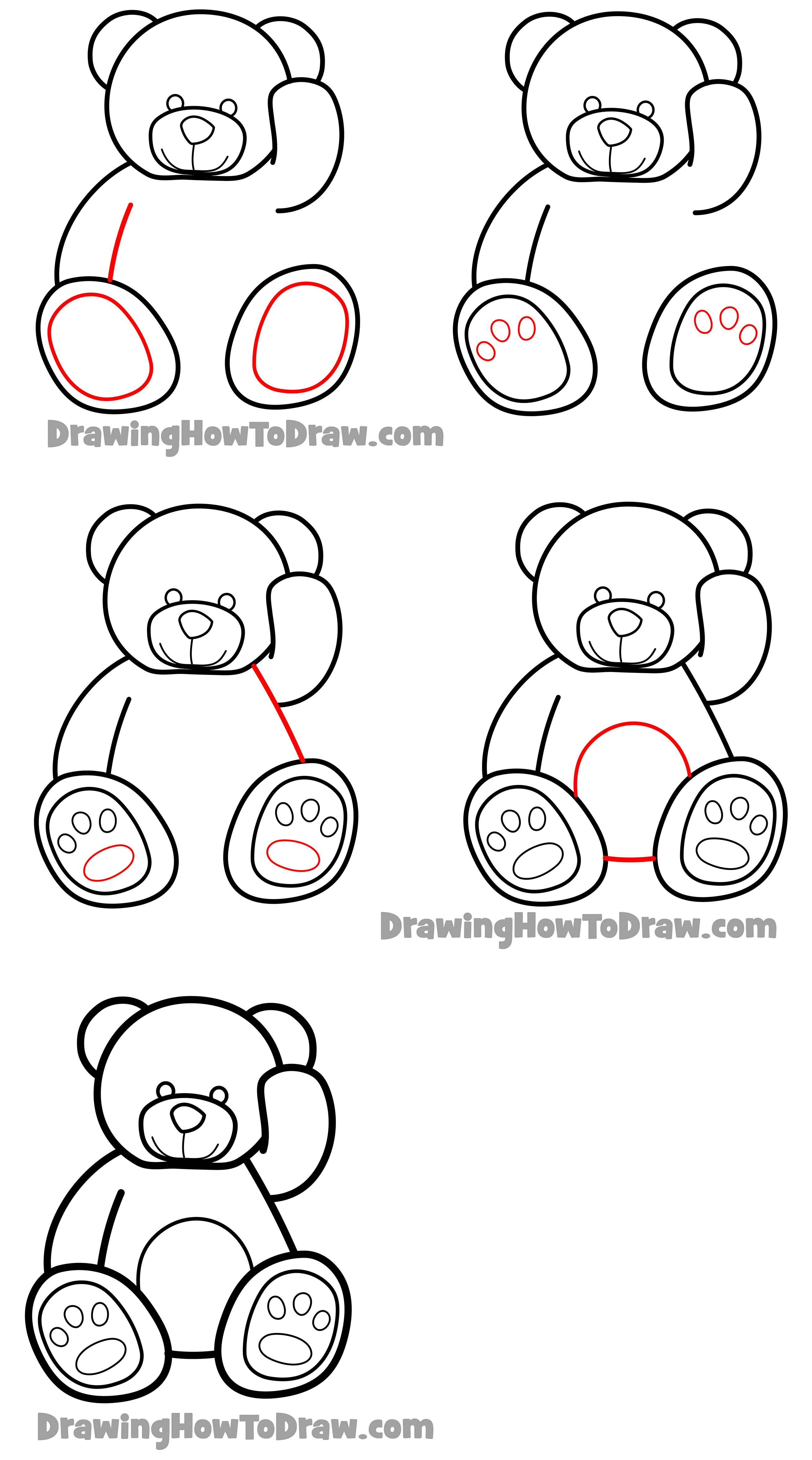 Learn How to Draw a Cartoon Teddy Bear Easy Step-by-Step Drawing Tutorial for Kids