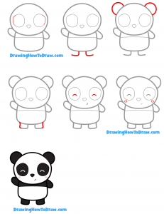 How to Draw Cute Cartoon Panda Bear Easy Step-by-Step Drawing Tutorial ...