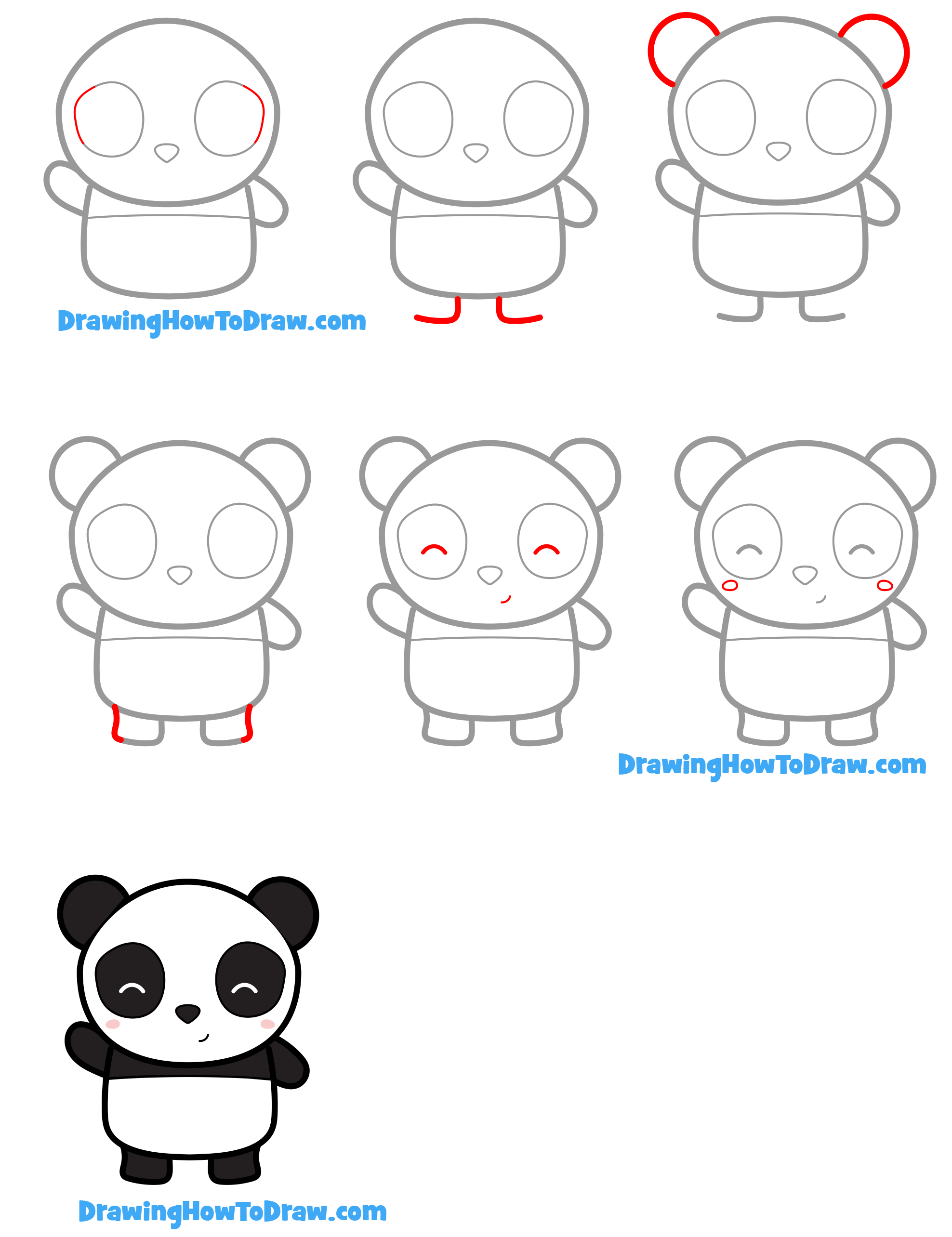 HOW TO DRAW A CUTE PANDA 