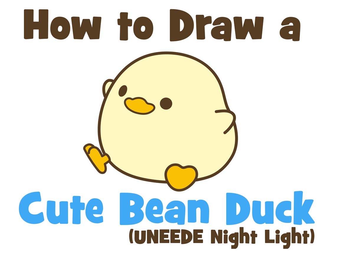 how to draw a cute cartoon kawaii chibi duck step by step